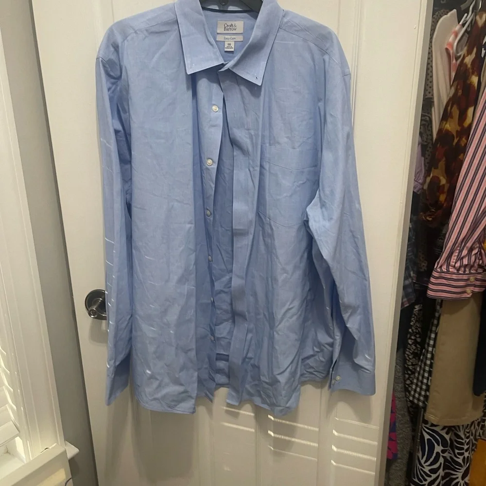 Croft & Barrow Men's Sky Blue Dress Shirt - Picture 1 of 14